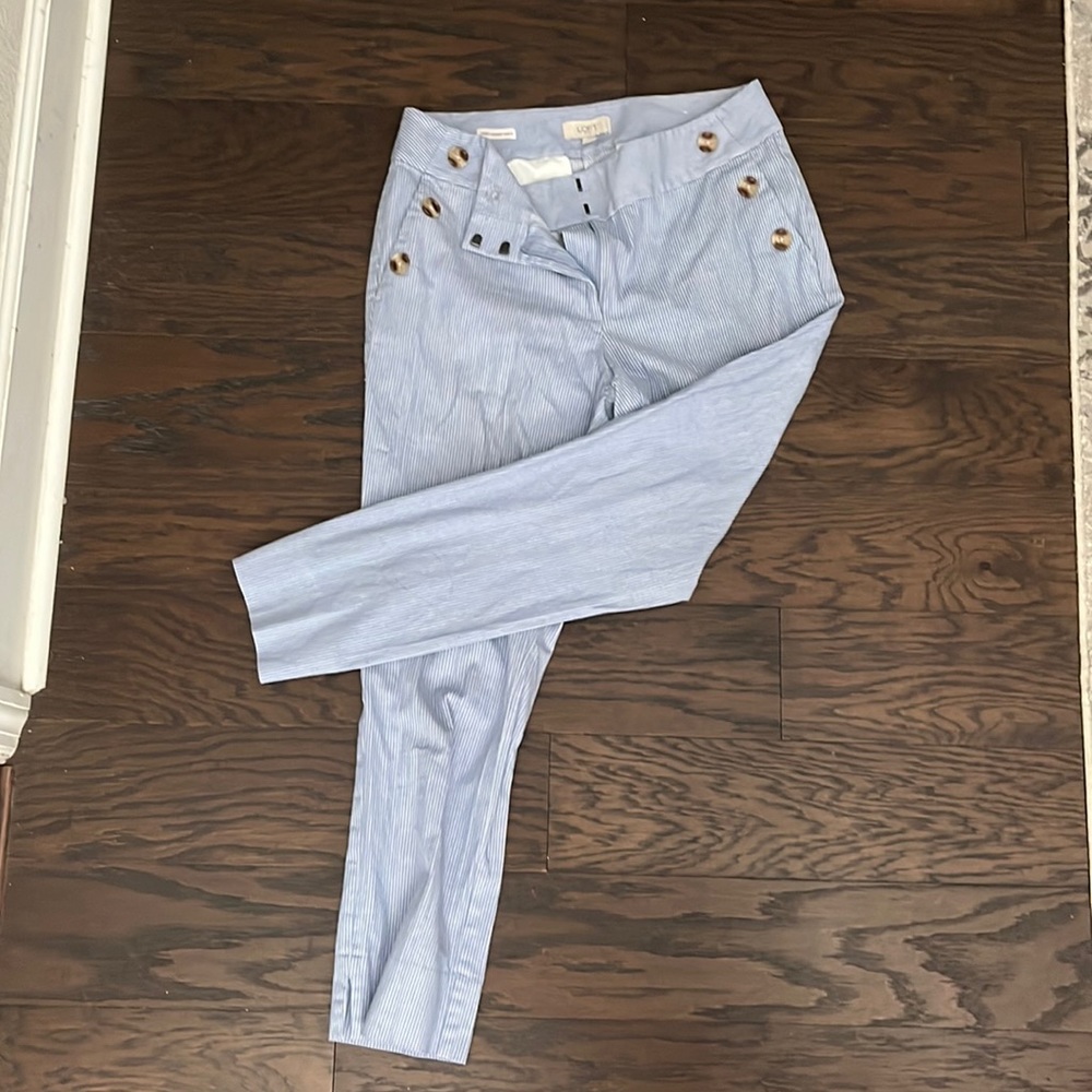 Striped button pants